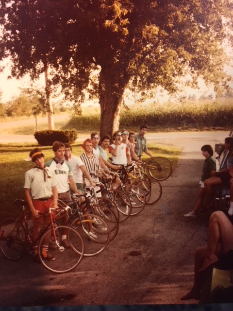 Photo from 1980 with the author and ten friends all with Schwinn bikes.
